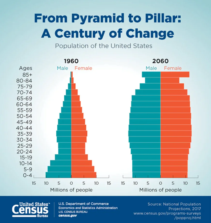 from pyramid to pillar a century of change population of the united states