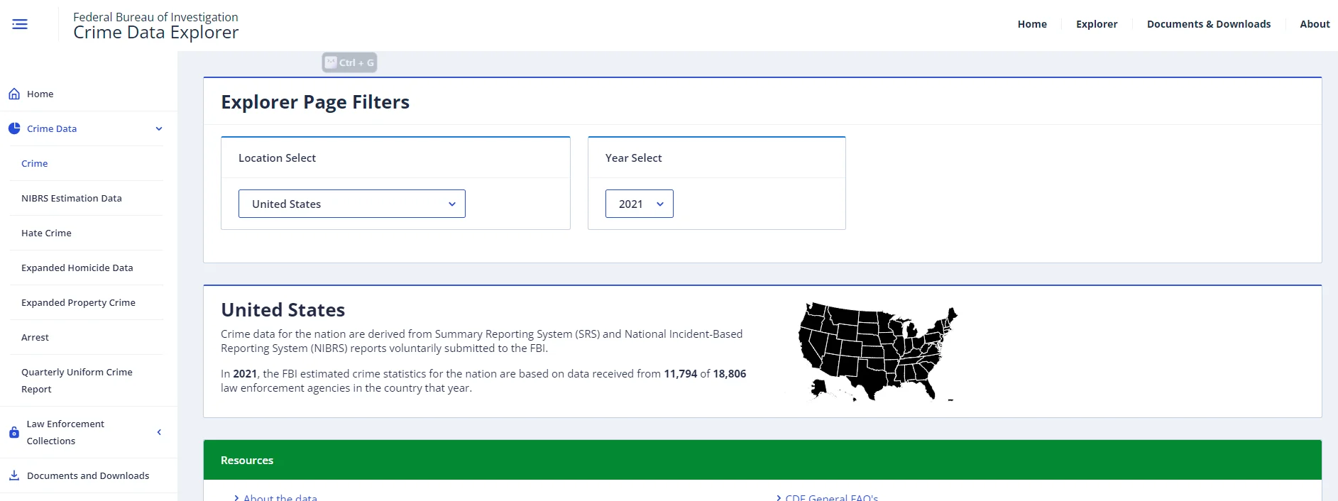 fbi crime data explorer example
