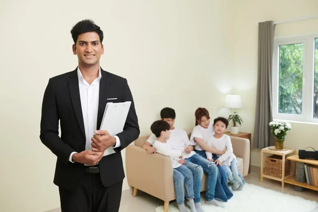 smiling real estate agent